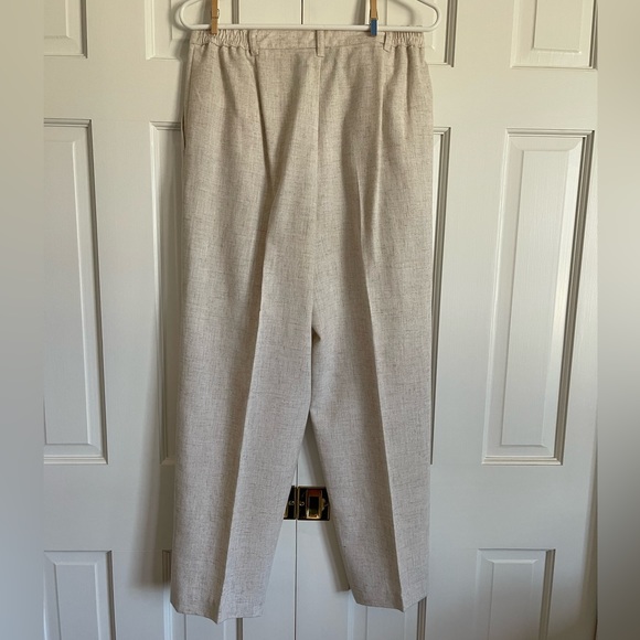 VINTAGE Sag Harbor Cream Linen Blend Trouser Pants, Size 12 Reg, EUC - Picture 3 of 7